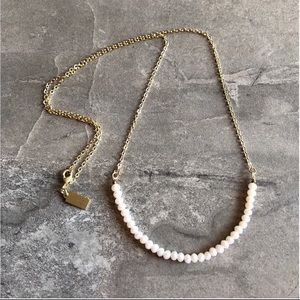 Opal Crystal Bead 14k Gold Layering Necklace